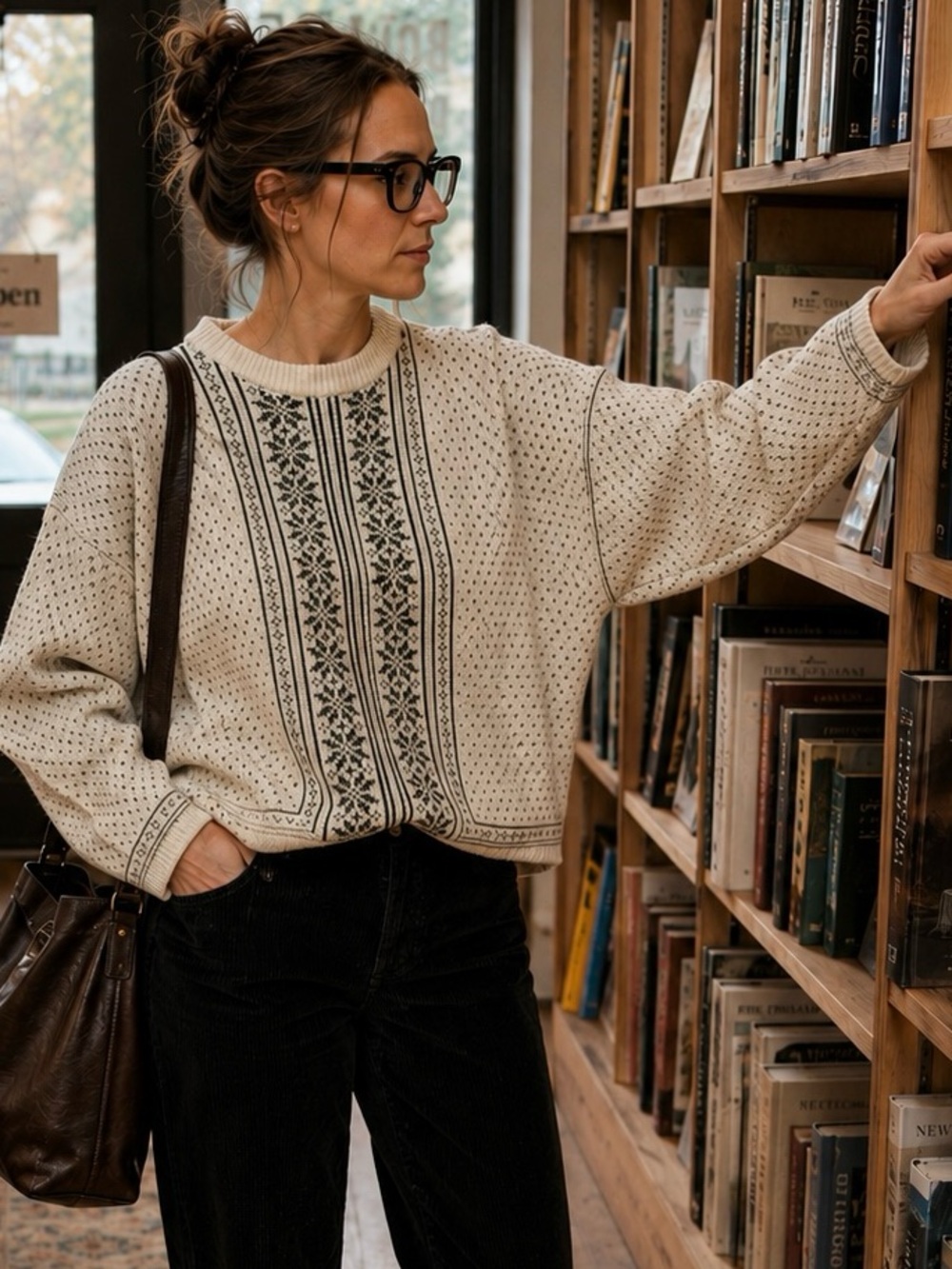 Vintage Esprit Scandinavian Nordic Sweater Oversized Boxy Wool Blend Crewneck